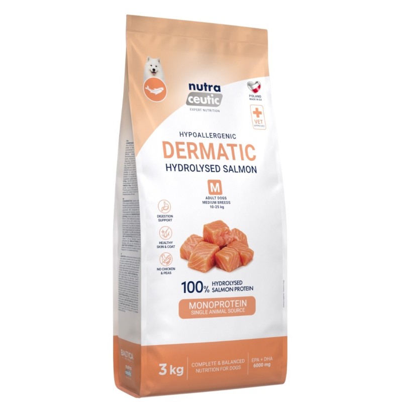 Łosoś z ryżem (Dermatic) dla ras średnich karma hydrolizowana 3kg - Baltica Nutraceutic Hydrolysed