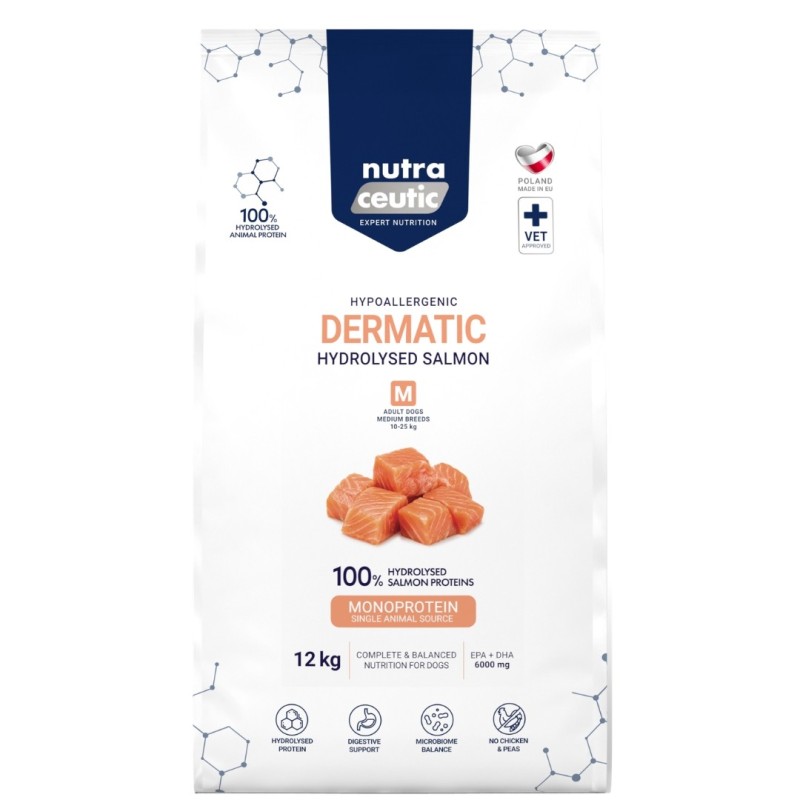 Łosoś z ryżem (Dermatic) dla ras średnich karma hydrolizowana 12kg - Baltica Nutraceutic Hydrolysed