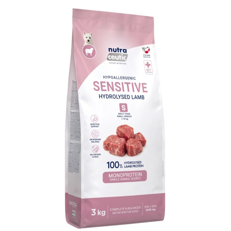 Jagnięcina z ryżem (Sensitive) dla psów ras małych karma hydrolizowana 3kg - Baltica Nutraceutic Hydrolysed