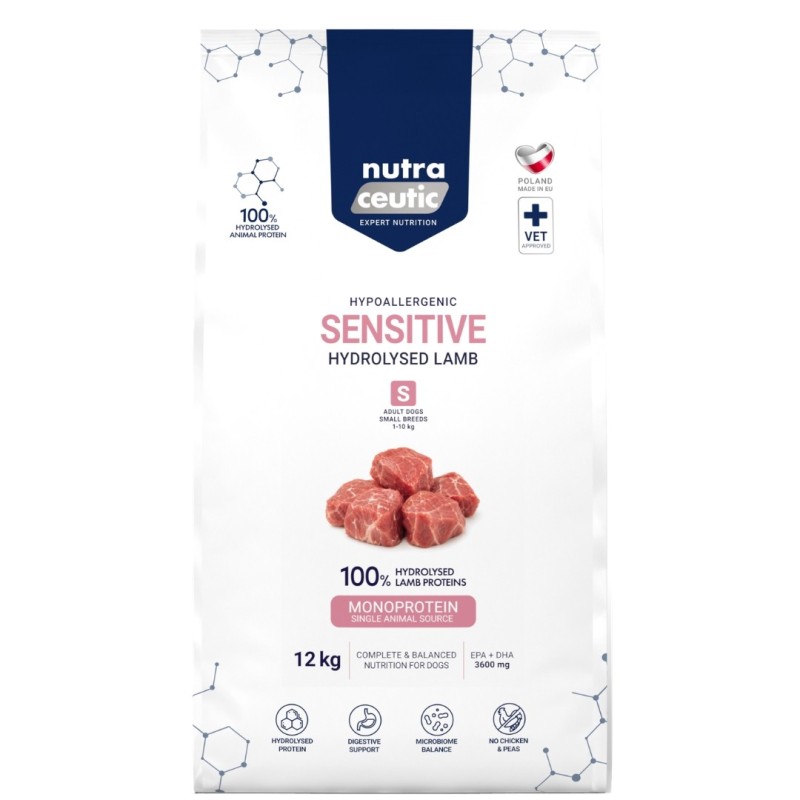 Jagnięcina z ryżem (Sensitive) dla psów ras małych karma hydrolizowana 12kg - Baltica Nutraceutic Hydrolysed