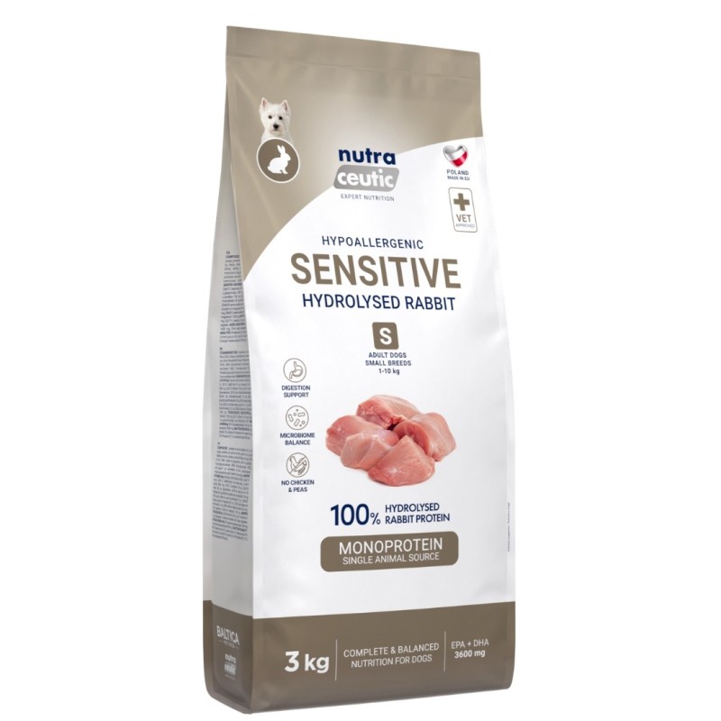 Królik z ryżem (Sensitive) dla psów ras małych karma hydrolizowana 3kg - Baltica Nutraceutic Hydrolysed