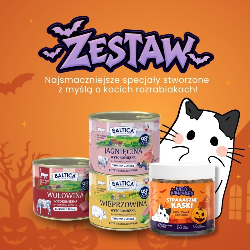 Zestaw Halloweenowy mięsny dla kota - Baltica Smaki Regionów