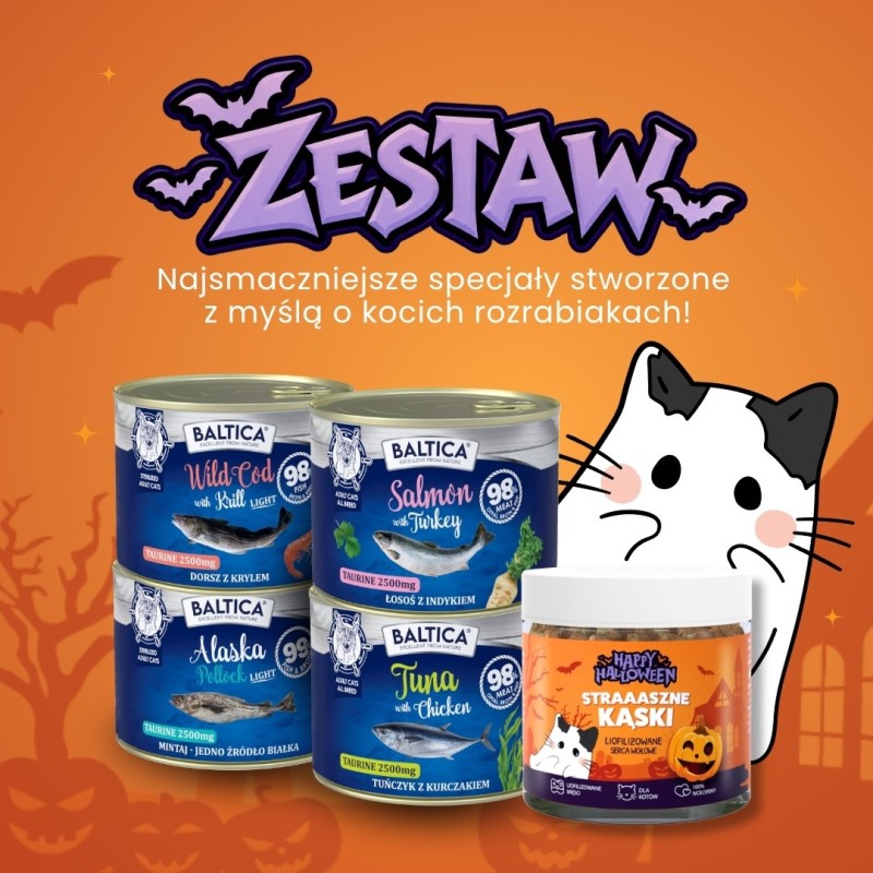 Zestaw Halloweenowy z rybą dla kota - Baltica Excellent