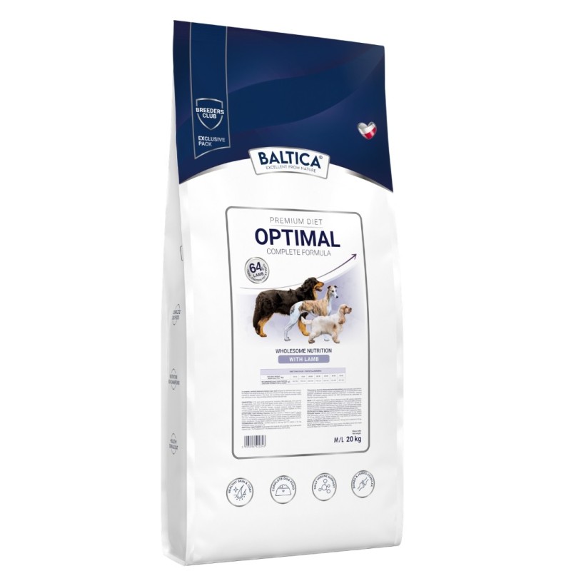 Karma sucha Optimal z wieprzowiną i jagnięciną dla ras dużych i średnich 20kg - Baltica Breeding Expert