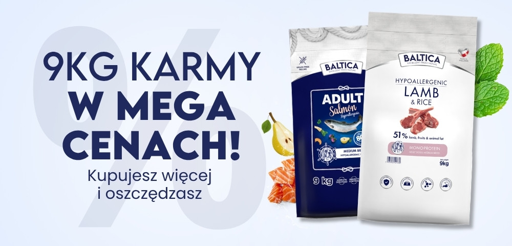 Karmy 9 kg taniej o 15%